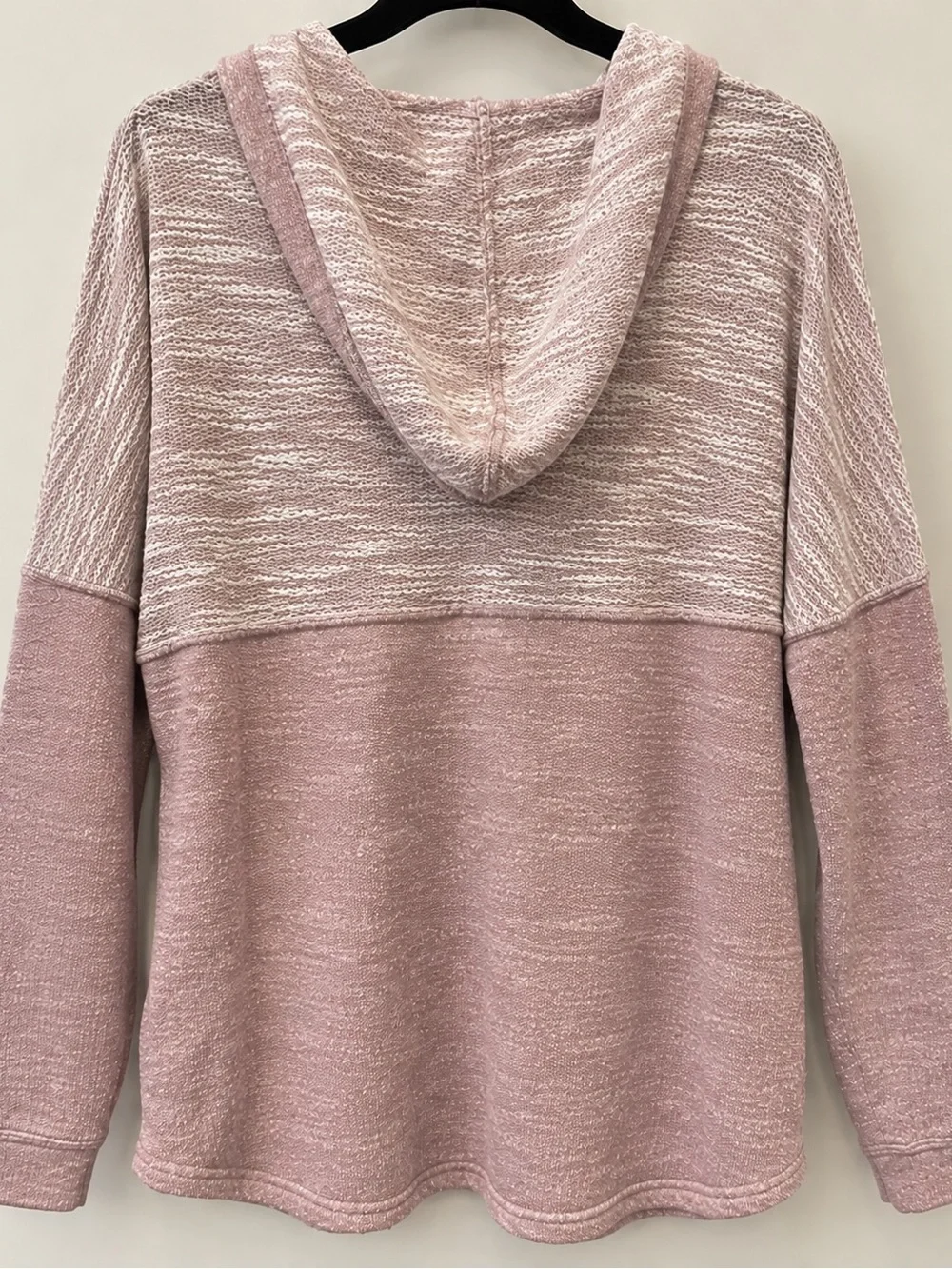 The Southern Shirt Company Pink Marled V-Neck Hooded Sweaters